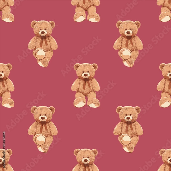 Obraz Seamless Teddy Bear Pattern 04 June 2025