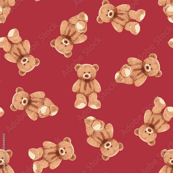 Obraz Seamless Teddy Bear Pattern 03 June 2025