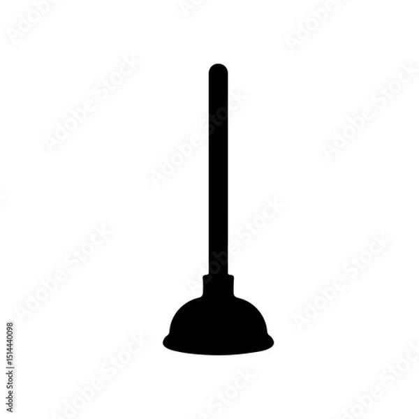 Fototapeta Balck Tollet Plunger silhouette vector flat illustration design.