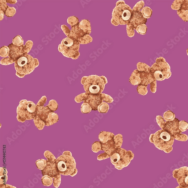 Obraz Seamless Teddy Bear Pattern 08 June 2025