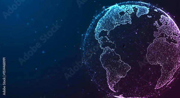 Fototapeta Digital earth network image technology abstract globe