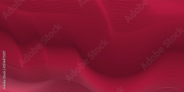 Fototapeta Abstract wave curve background in red color. Stock vector 3D modern background for your design.