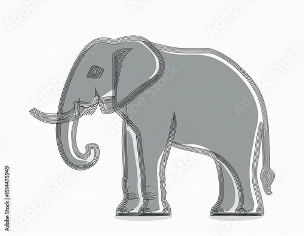 Fototapeta Generated image elephant logo 