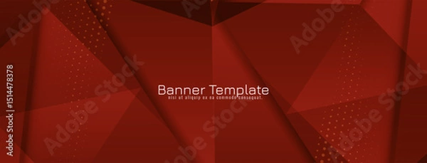 Fototapeta Abstract red color modern polygonal geometric banner
