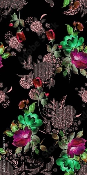 Fototapeta Beautifull pattern design for textile fabric