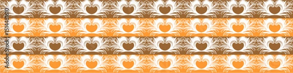 Fototapeta Elegant floral seamless pattern with intricate symmetrical designs. Perfect for wallpaper, fabric, textile, wrapping, background, or decorative use in digital and print projects.