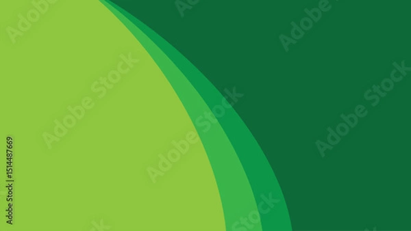 Fototapeta Refreshing Green Gradient Background with Curved Layers for Eco-Friendly Digital Wallpapers