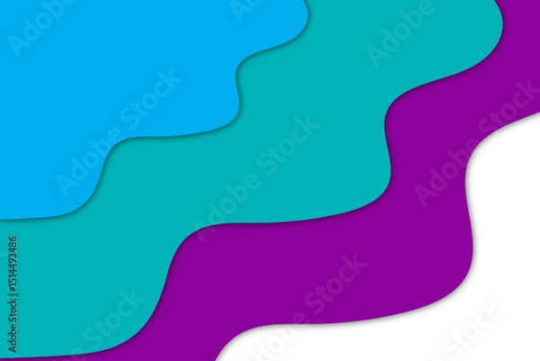 Fototapeta Colorful Abstract Layered Paper Cut Backgrounds Collection. Colorful Modern 3D Fluid Shapes, Wavy Patterns, Creative Geometric Art Templates for Posters, Banners, Presentations, and Web Design