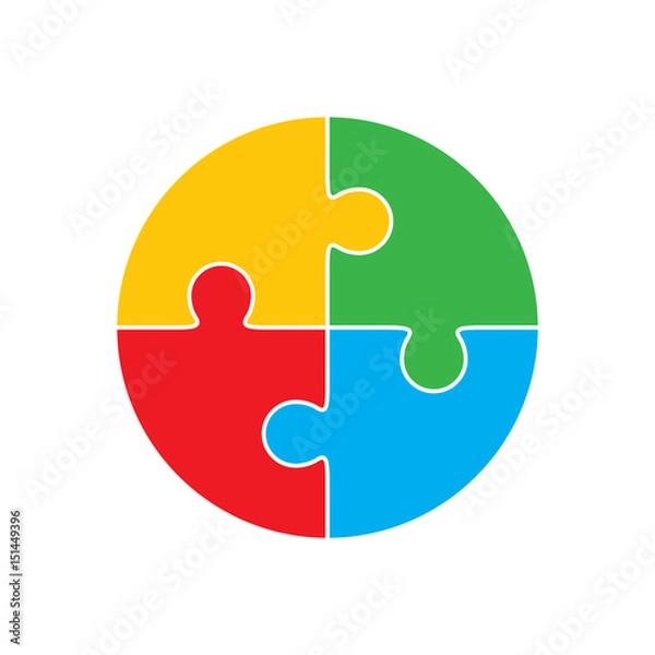 Fototapeta Jigsaw puzzle in the form of circle.