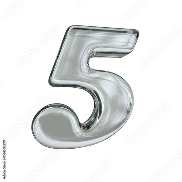 Fototapeta Number 5 3D render with diamond material