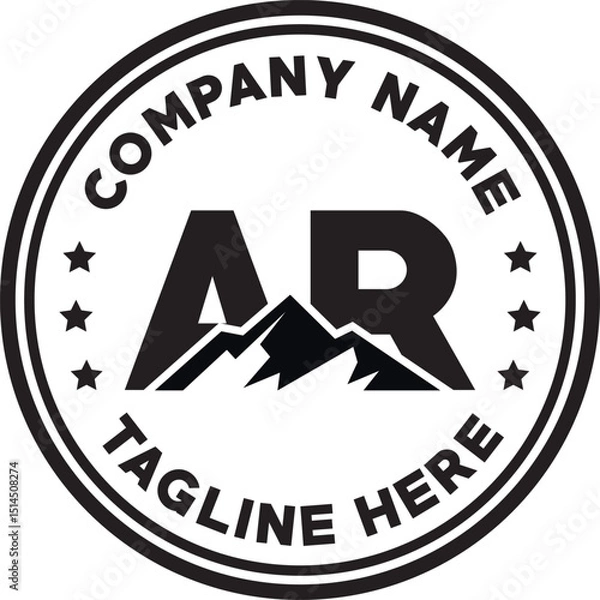 Obraz AR simple mountain silhouette logo