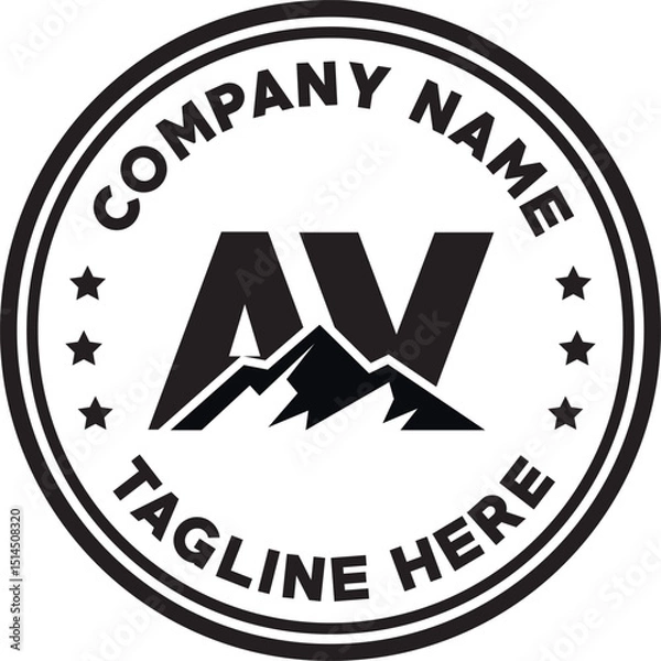 Obraz AV simple mountain silhouette logo