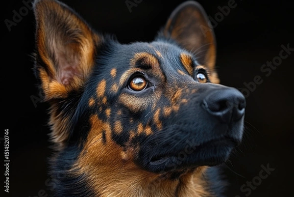Fototapeta The Wild Fusion of a German Shepherd with Leopard Dots in Hybrid Form