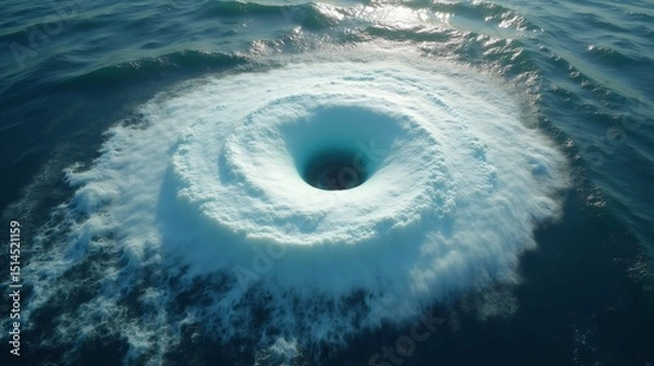 Fototapeta Aerial View of a Hurricane Eye of the Storm from the Space