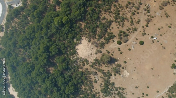 Fototapeta Aerial View of a Crater Lake in a Desert Landscape