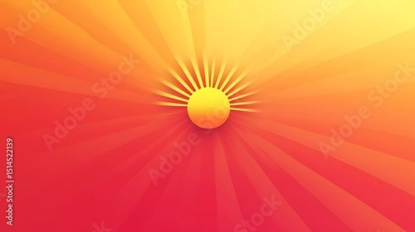 Fototapeta A Vibrant Graphic Depicting a Bright Yellow Sun and Rays