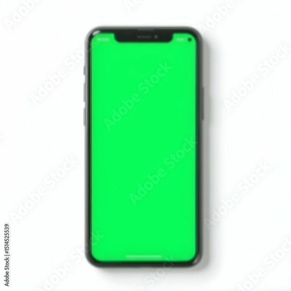 Obraz Using Smartphone with Green Screen for App Presentation or Product Mockup