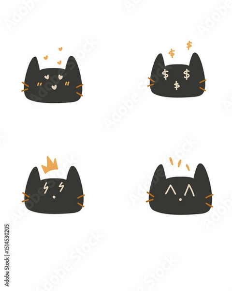 Obraz set of funny cartoon cats