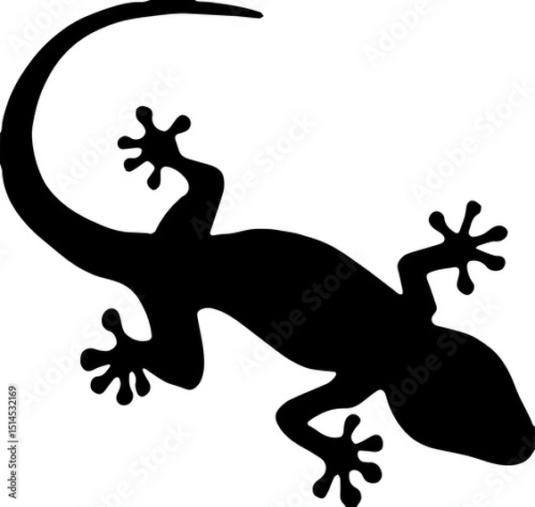 Fototapeta lizard silhouette isolated on white background. Lizard icon vector illustration design.