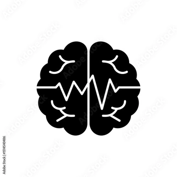 Obraz Curved Waveform Inside Brain Representing Neural Signals