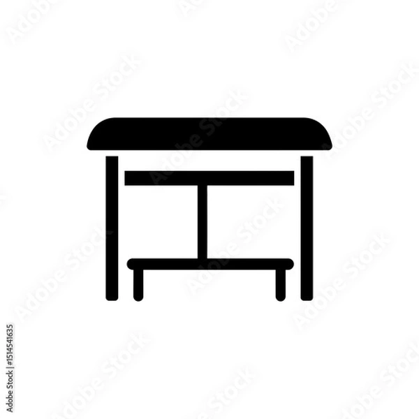 Fototapeta Bus stop with shelter cover on white background for public transport
