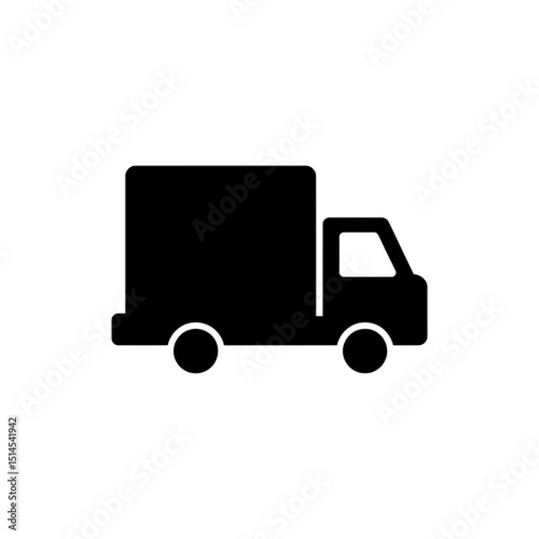 Fototapeta Moving truck with open rear door ready for loading or unloading