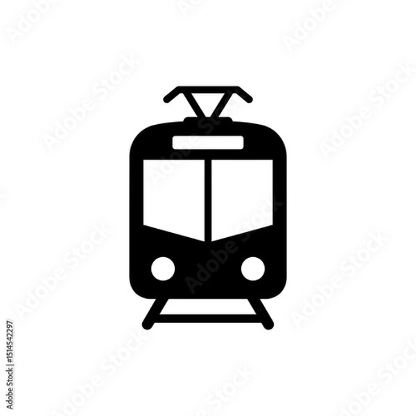 Fototapeta Tram Front Face Minimal Icon for Urban Public Transportation