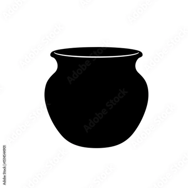 Fototapeta Pot silhouette vector flat illustration design.