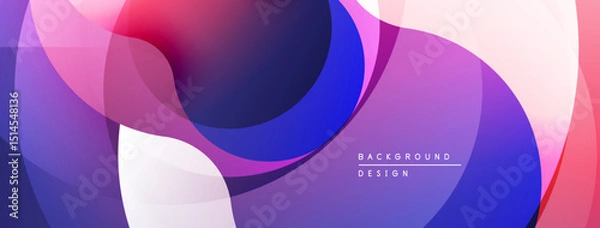Fototapeta Abstract fluid shapes, vibrant colors blend. Modern design, smooth gradients create dynamic composition. Background features overlapping forms.