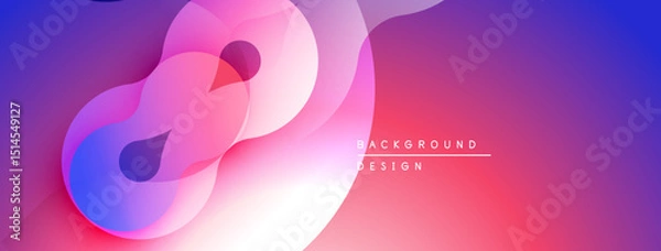 Fototapeta Abstract fluid shapes blend, creating vibrant purple, pink gradient. Modern design evokes movement, energy, visual appeal.