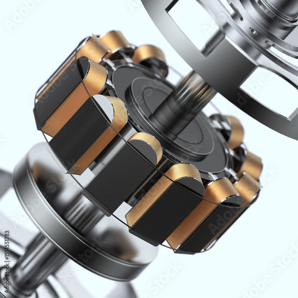 Fototapeta Intelligent electrical motor electrical appliances motor exploded diagram decomposition structure fan 3C digital motor circuit accessories