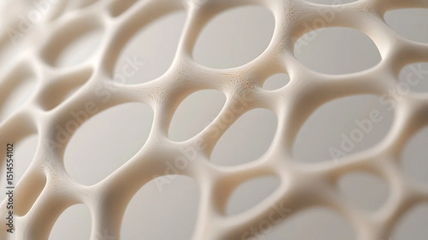 Fototapeta Coarse filament strands forming intricate natural pattern with smooth beige texture and organic shapes creating soft, abstract background with depth and detail