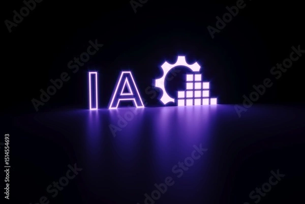 Fototapeta IA neon concept self illumination background 3D illustration