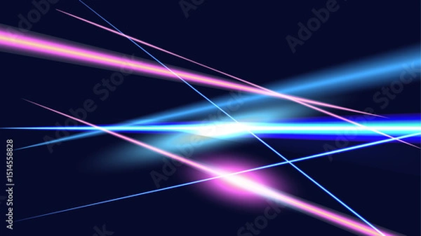 Fototapeta Motion lighting effects. Fast high speed lines. Abstract light trails. Banner design web page poster.