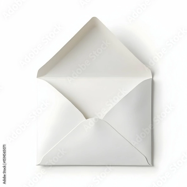 Obraz Open Blank Envelope on White Background Ready for Message