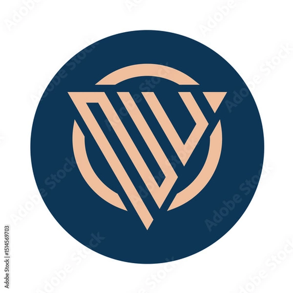 Fototapeta Creative simple Initial Monogram NU Logo Designs.