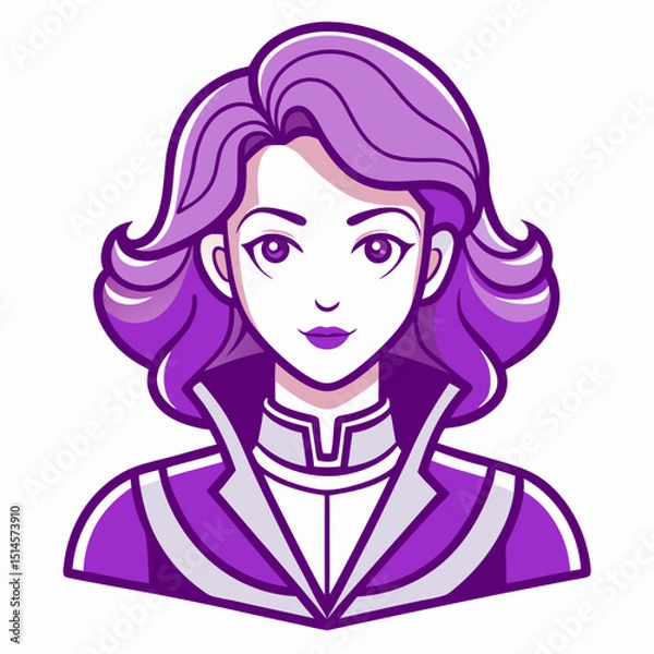 Obraz Violet Bloom Flower Botanical Drawing Line Art Vector Illustration