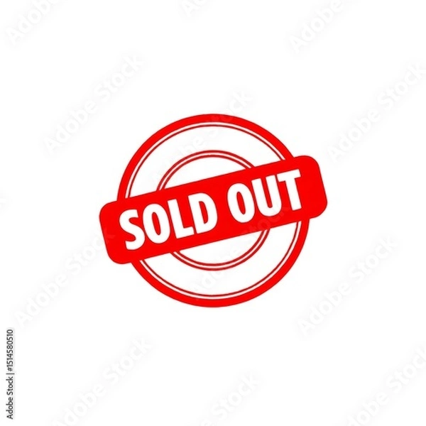 Obraz A bold "SOLD OUT" stamp, signifying the final sale, is stamped on an item. This image conveys a sense of immediate availability, with the classic stamp design.