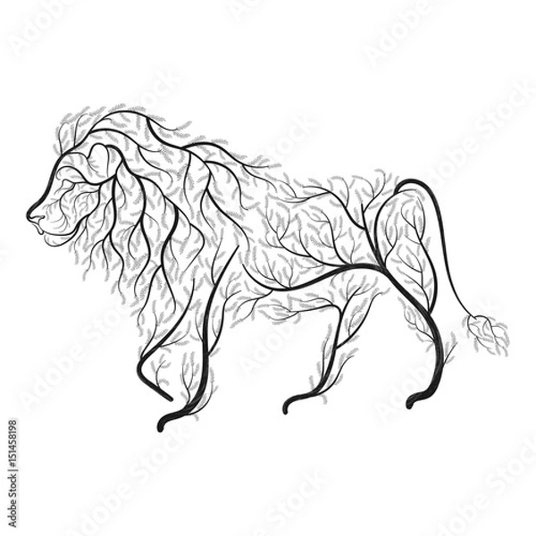 Obraz Lion bush stylization
