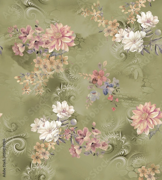 Fototapeta beautiful flower fractal background design print