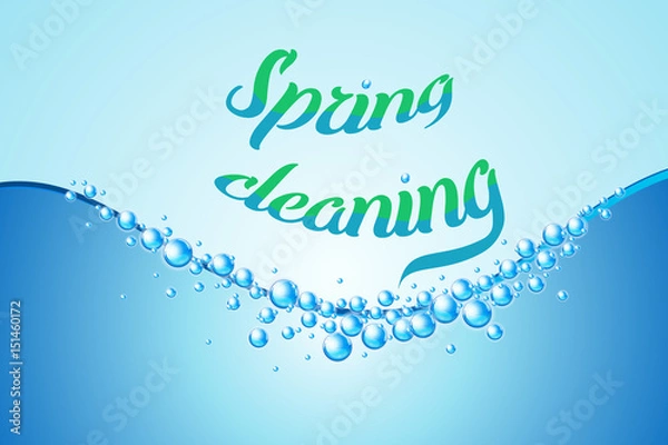 Obraz Spring cleaning realistic soap bubbles vector illustration