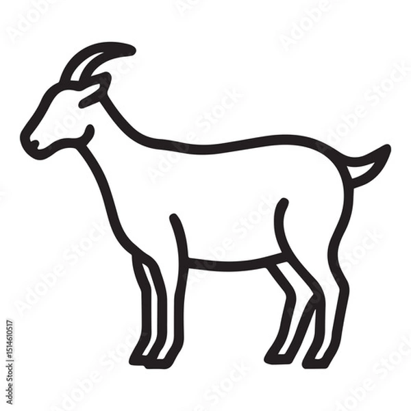Fototapeta goat silhouette vector icon design with a white background