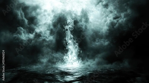 Obraz Ethereal Flames, Dark Clouds, Water