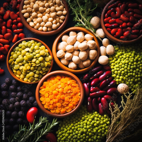 Fototapeta spices and herbs on a white background