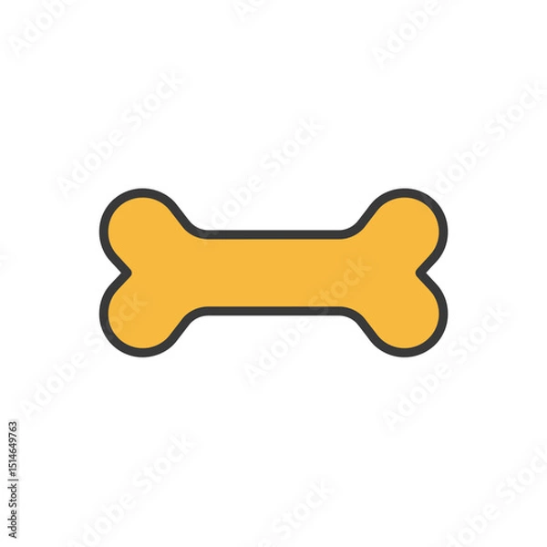 Obraz dog bone on white background