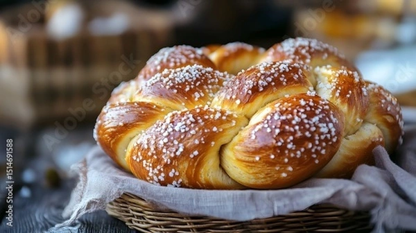 Obraz A soft pretzel with salt, isolated, no text or logo