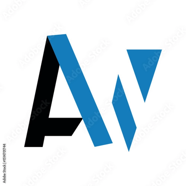 Obraz aw letter logo.	