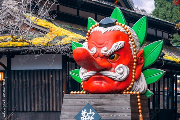 Fototapeta  Tengu at Kurama station. They are type of legendary creature Shinto belief and considered a type of yokai (supernatural beings) or Shinto Gods
