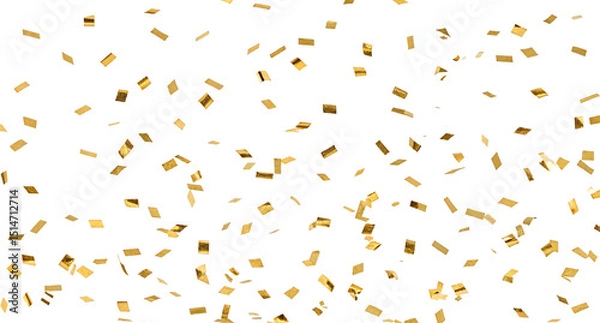 Obraz Golden confetti falling against a black background creating a festive and celebratory scene