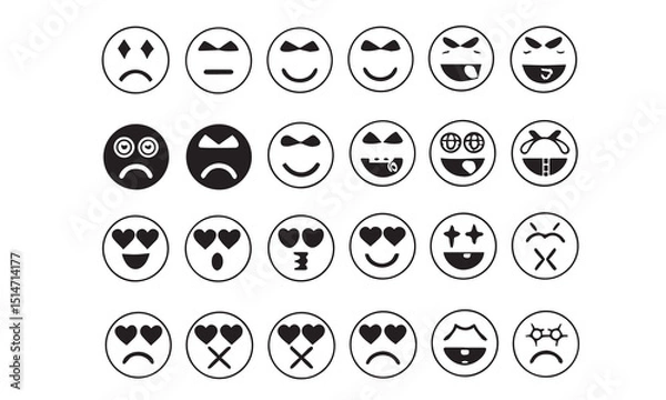 Obraz smiling faces collection vectors